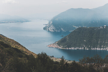 view of iseo lake from the mountain