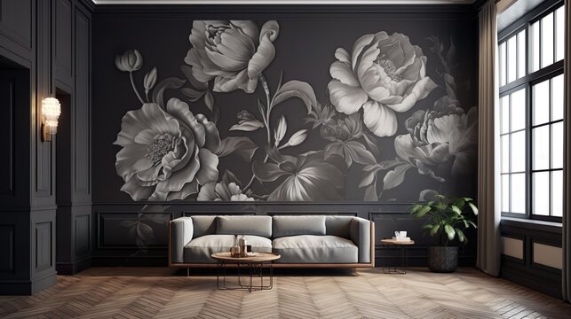 Abstract floral backdrop of luxury interior flowers for spring or summer time. Banner background