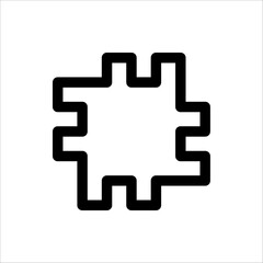 Obraz premium Puzzle icon. Teamwork symbol. Plugins sign. Logo template for website, ui, app. Outline, flat, and colored style. Vector illustration on white background