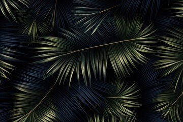 Exotic background design with tropical leaf pattern. Floral black horizontal vector pattern for summer banners premium invitation card luxury gift vouchers Prestigious gift card