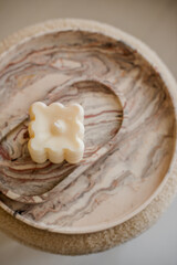 Handmade candle and artificial stone coaster