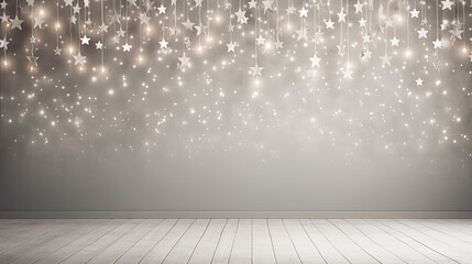Christmas Backdrop with bokeh, fairy lights 