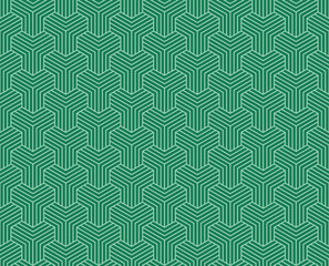 Seamless Green Abstract geometric y lines pattern background