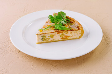 Quiche Lorraine on White Plates