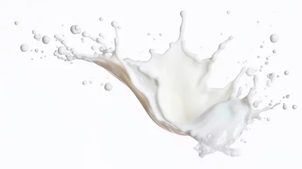 Poster Milk splash isolated on transparent or white background © Damerfie