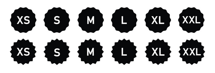 Clothing size label set icon, vector illustration