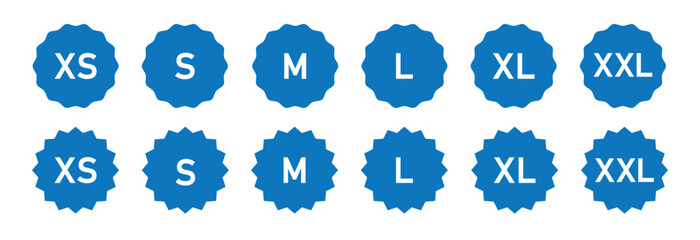 Clothing size label set icon, vector illustration