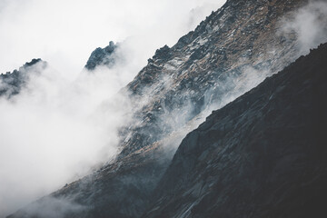 clouds and fog in the mountains