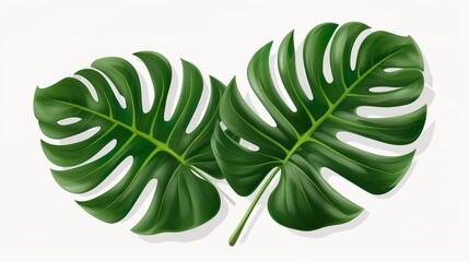 Monstera deliciosa tropical leaf background - obrazy, fototapety, plakaty