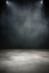 Portrait image of dark and empty space of Studio grunge texture background with spot lighting and...