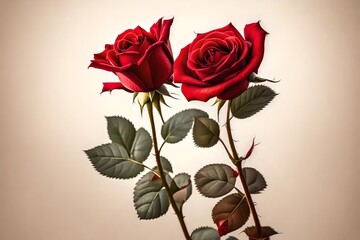 red roses on white background