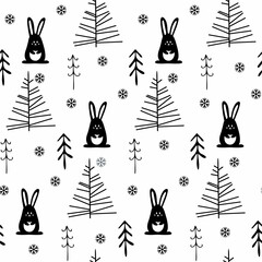 Cute animals winter pattern