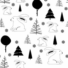 Cute animals winter pattern