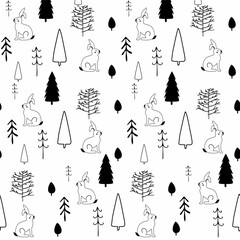 Cute animals winter pattern