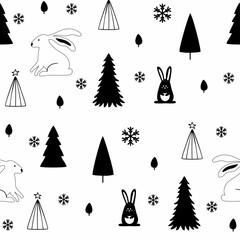 Cute animals winter pattern