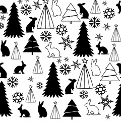 Cute animals winter pattern