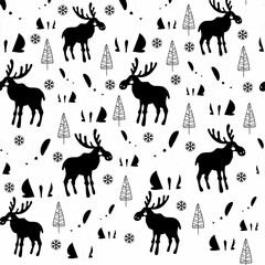 Cute animals winter pattern