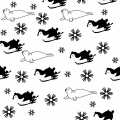 Cute animals winter pattern
