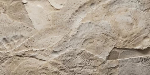 Gordijnen Limestone Fossils texture background © RMedia