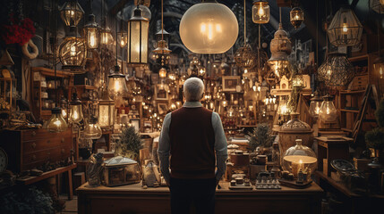 The Beautiful Charm of Classic Lights, An Amazing Selection of Gorgeous Old Lamps, Lanterns, and Lights at The Grand Heritage Emporium - obrazy, fototapety, plakaty