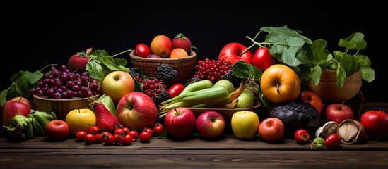 A Bountiful Display of Colorful and Fresh Fruits