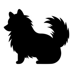 Obraz premium Pomeranian Dog Vector Silhouette, Generative AI.