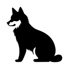 Siberian Husky Dog Vector Silhouette, Generative AI.