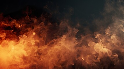 Translucent fire flames and sparks with horizontal repetition on transparent background. For used on dark illustrations. - obrazy, fototapety, plakaty