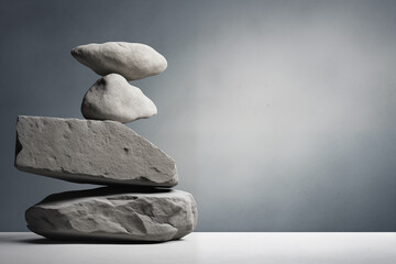 Spa stones on the grey background. High quality photo