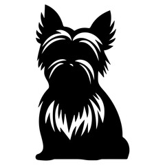 Yorkshire Terrier Dog Vector Silhouette, Generative AI.
