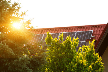 Solar power energy on the roof to a standard house