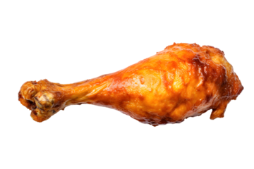 Fried chicken pieces isolated on transparent background