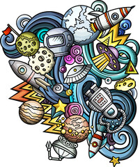 Outer Space detailed cartoon illustration