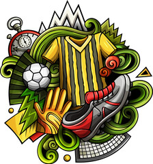 Soccer detailed cartoon illustration