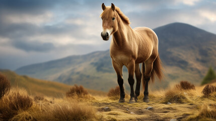 Przewalski's horse, the last wild horse species, roaming free in its natural habitat