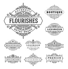 Vintage Flourishes Frame Banner Label