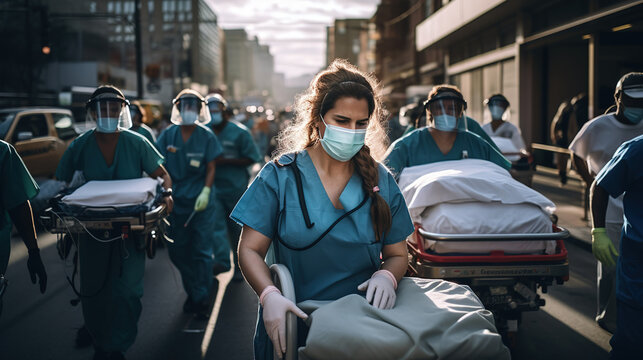 A Picture Story of Hardworking Doctors and Nurses During the Pandemic, Taking Care of Patients with Watchful Eyes, Kindness, and the Safety of Mask