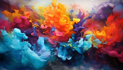 Multicolored Vibrance on a Dark Canvas