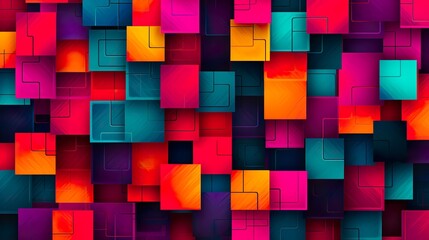 Groovy retro cubes geometric burst, summer and carnival background