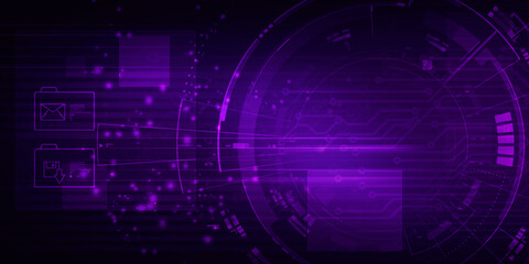 2d illustration Abstract futuristic electronic circuit technology background