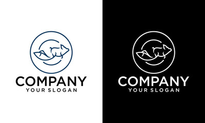Pet logo , Pet care logo with dog, cat and fish icons