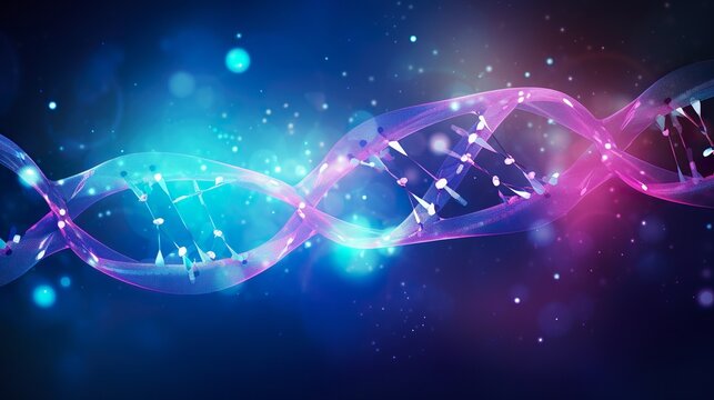 close up view of a dna double helix, dna damage, concept of disorder or genetic mutation (3d render)