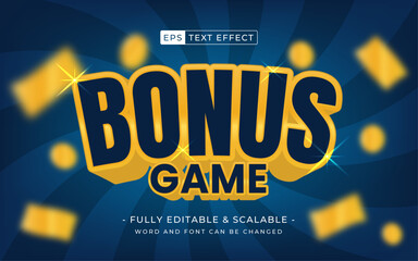 Bonus 3d gold editable text effect - game version - obrazy, fototapety, plakaty