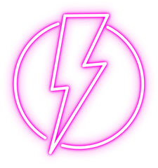 Neon Lightning Illustration Design Isolated Background