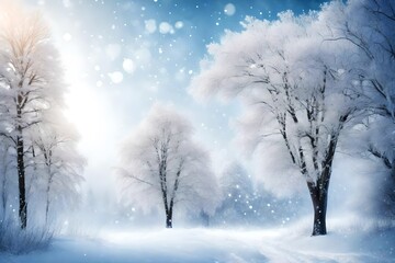 Obraz na płótnie Canvas winter landscape with trees