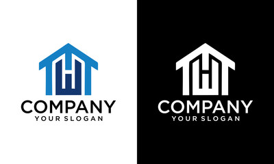 Letter M W MW WM HOUSE logo design concept. Elegant vector logo template