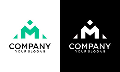 Letter M line logo design. Linear creative minimal monochrome monogram symbol. Universal elegant vector sign design. Premium business logotype. Graphic alphabet symbol for corporate business