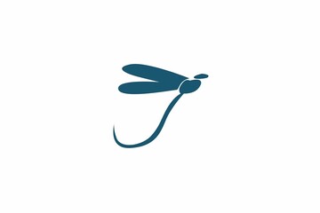 dragonfly logo design, vector illustration 
