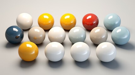 Multiple spheres set of balls against dark background