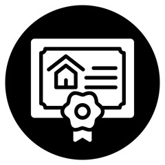 certificate glyph icon